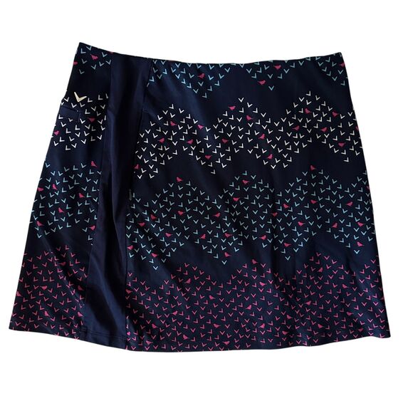 Callaway Navy Blue and Pink Birds Opti-Dri Nylon Golf Skort Size M - Picture 1 of 6